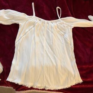 Off shoulder 3/4 length white blouse